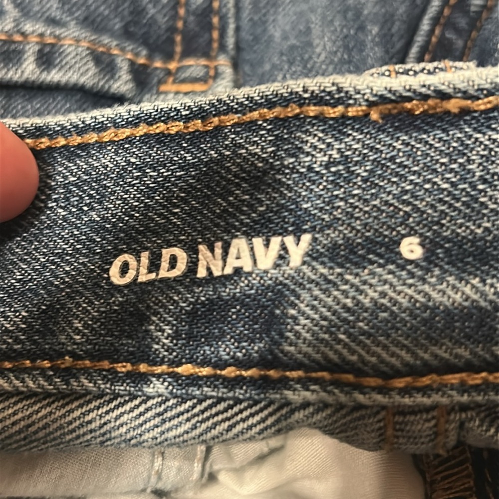 Old Navy High Rise Slouchy Straight Distressed Jeans Size 6 - Picture 12 of 14